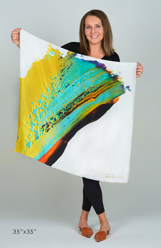 Oneness l satin silk scarf, made in Italy