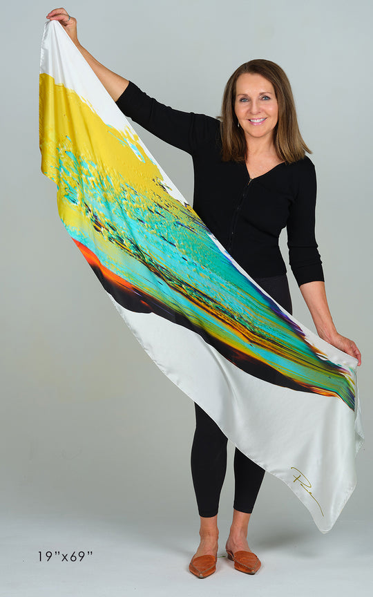 Oneness l satin silk scarf, made in Italy