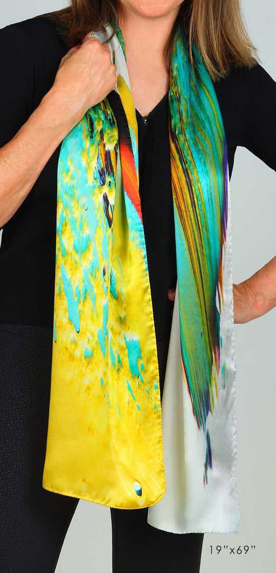 Oneness l satin silk scarf, made in Italy