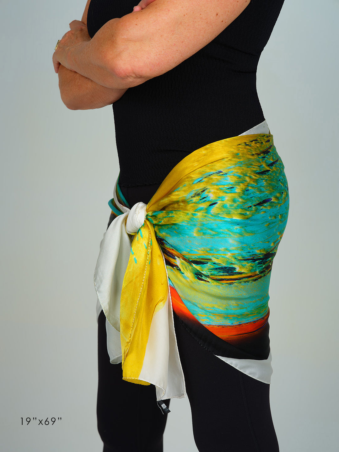 Oneness l satin silk scarf, made in Italy