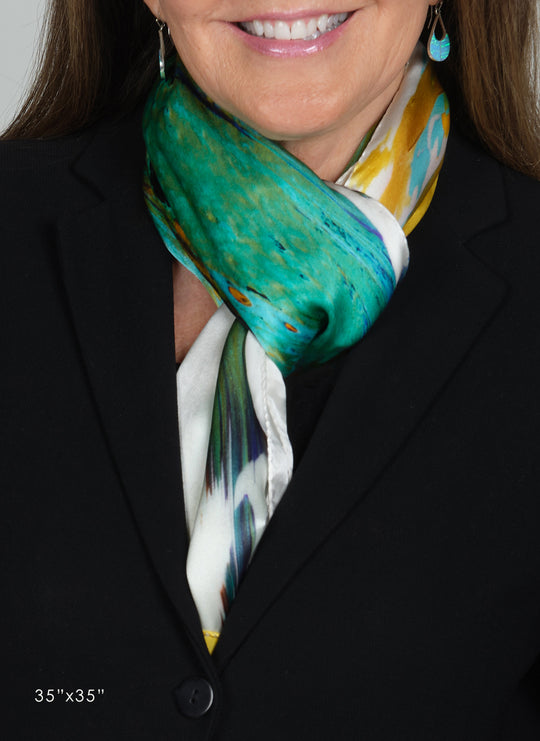 Oneness l satin silk scarf, made in Italy