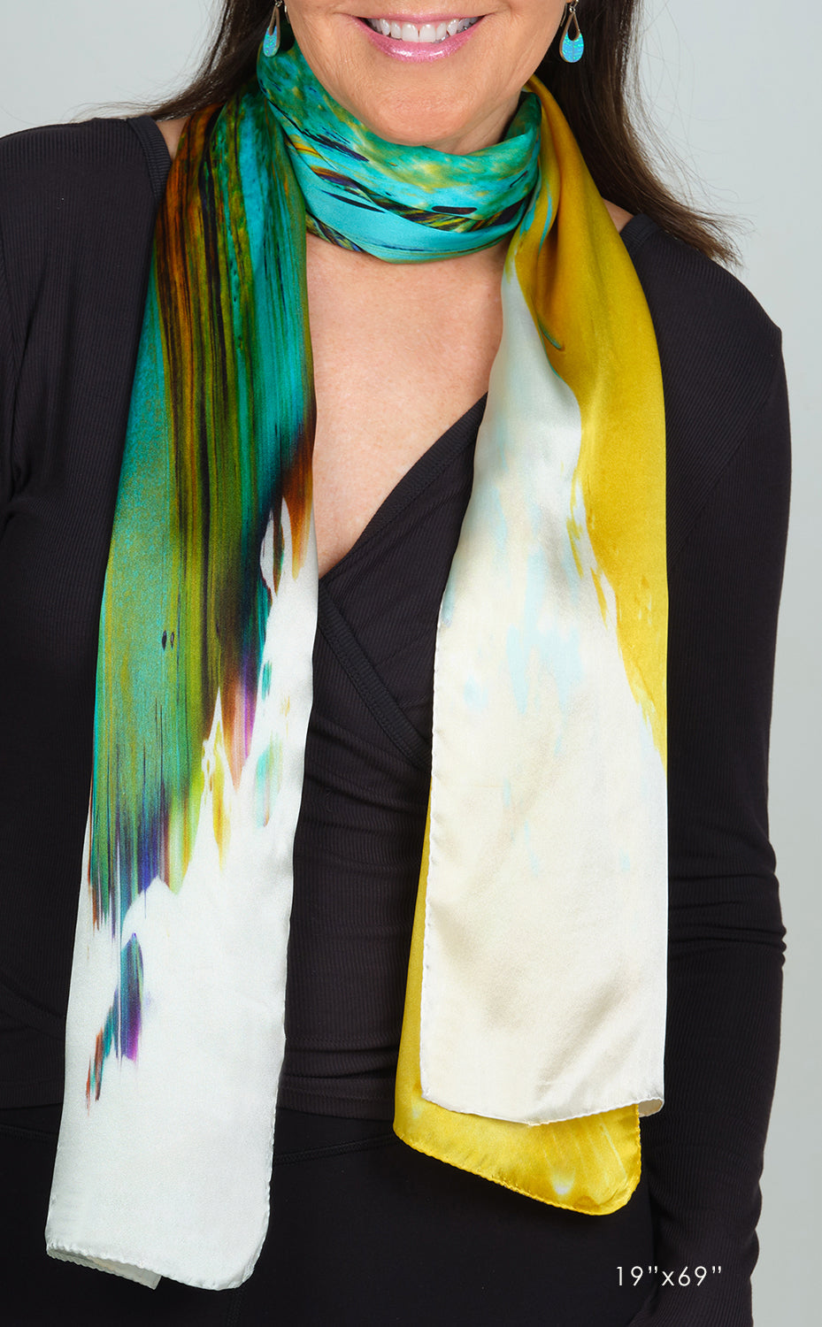 Oneness l satin silk scarf, made in Italy