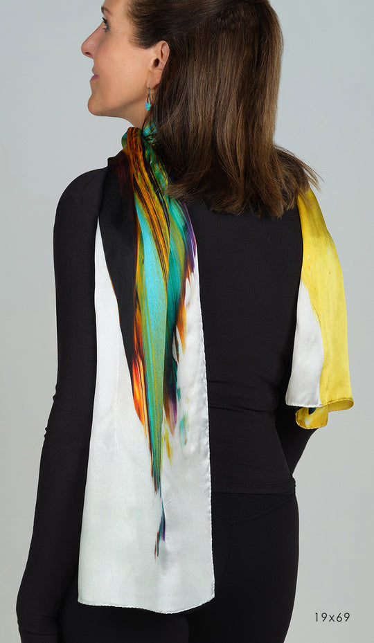 Oneness l satin silk scarf, made in Italy