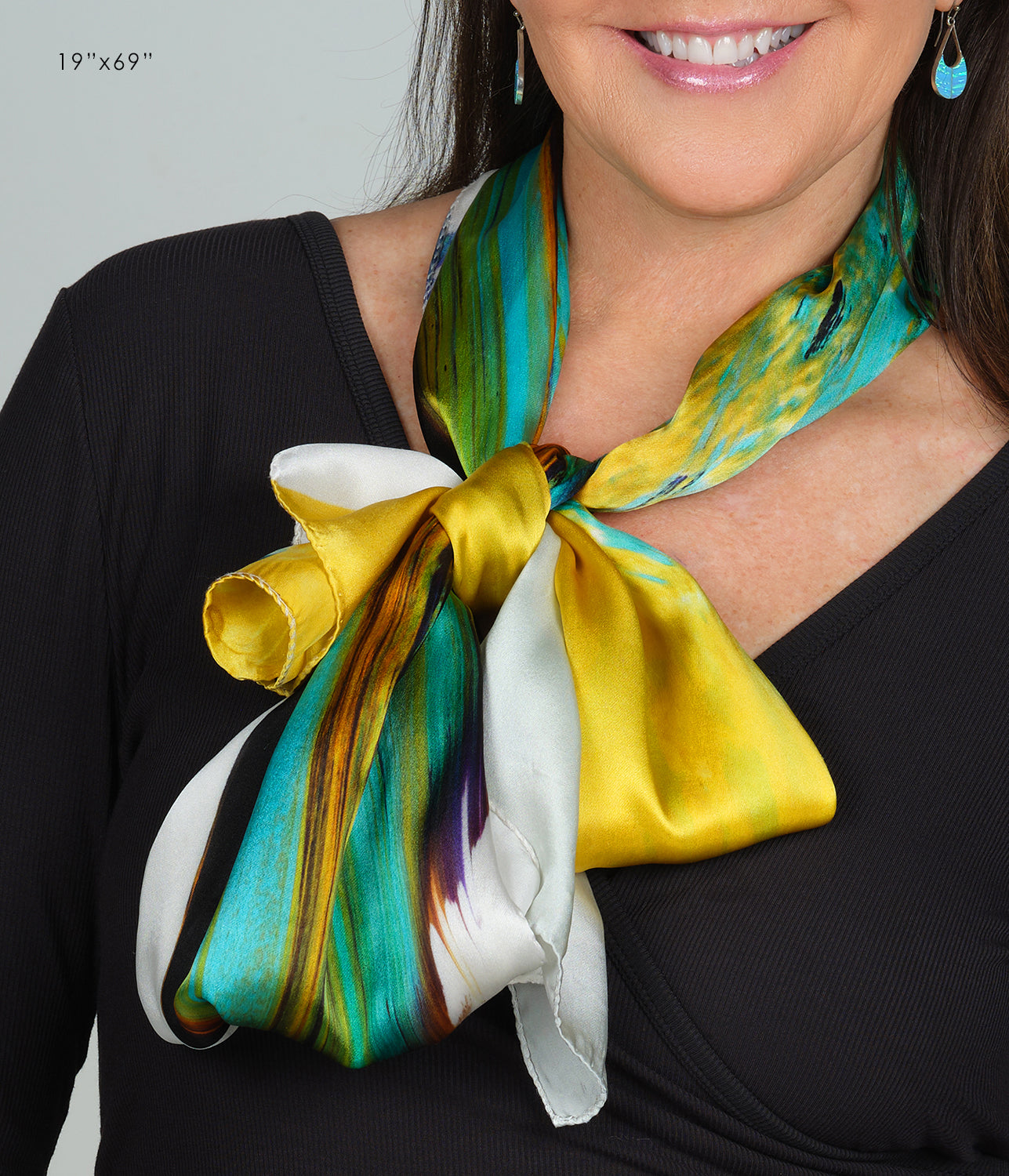 Oneness l satin silk scarf, made in Italy