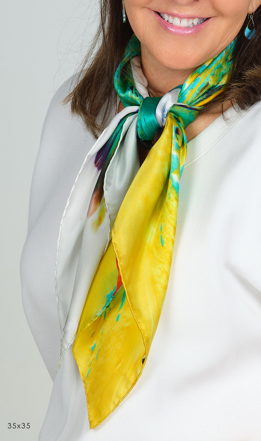 Oneness l satin silk scarf, made in Italy