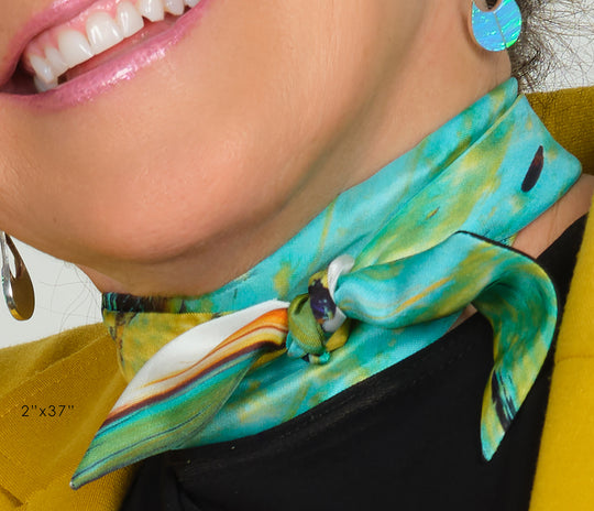 Oneness l satin silk scarf, made in Italy