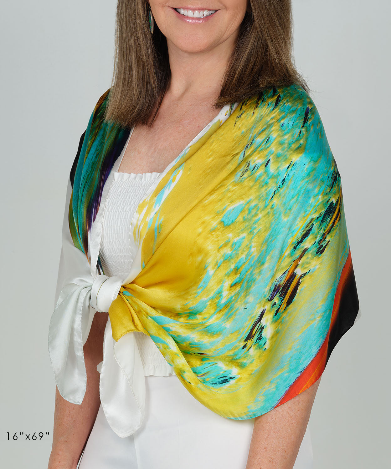 Oneness l satin silk scarf, made in Italy