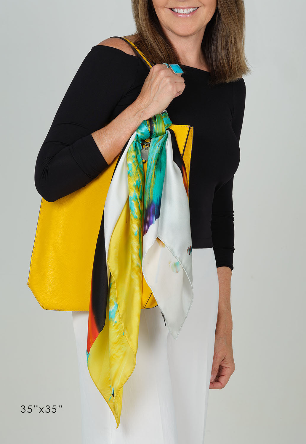 Oneness l satin silk scarf, made in Italy