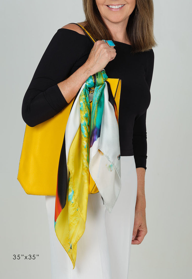 Oneness l satin silk scarf, made in Italy