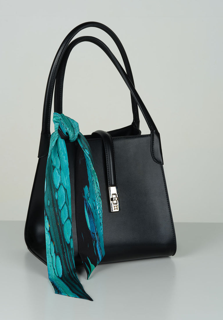 aquarius lll satin silk scarf, made in Italy