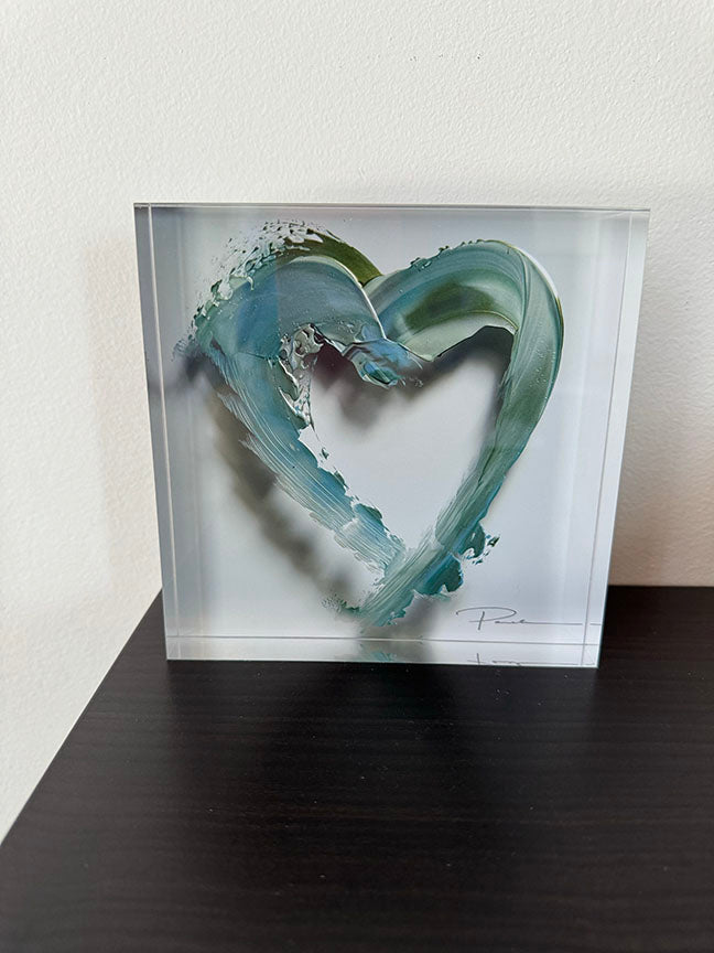 ocean LOVE white background (acrylic block)